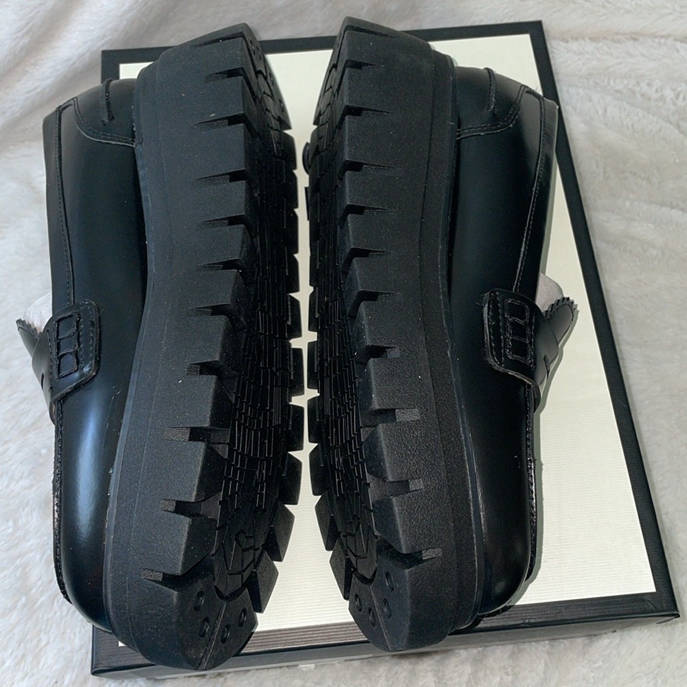 NWT J/SLIDES TYLER Black Leather Platform Penny Loafer - Picture 13 of 16